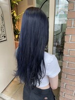 サロンドミルク 原宿(salon de MiLK) 韓国風　ネイビーブルー　お洒落可愛い　髪質改善　艶々