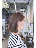 ハイライト　ボブ　フレンチガーリー 天神　前髪なしショート