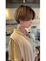 髪質改善と縮毛矯正の専門店 サンティエ(scintiller)&nbsp;大人綺麗な小顔襟足スッキリショートボブ　30代40代50代