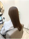 髪質改善　ストレート　艶髪　ストレート　ロング　ブラウン