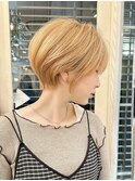 大人ガーリーチョコレートミルクティーベージュ丸みショート