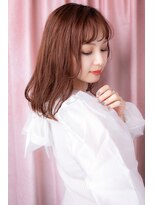 カバーヘア ブリス 志木南口駅前店(COVER HAIR bliss)&nbsp;前髪パーマベビーピンクオンブレこなれミディZ志木10代20代30代