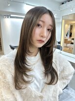 ヴィオットバイサロン(Viot by Salon) 前髪なし韓国美髪エアリーロングピンクブラウン切りっぱなしボブ