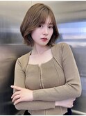 仙台レイヤーカットクラゲヘアーくびれボブココアベージュ小顔