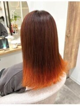 シア 新越谷店(SHEER) オレンジ裾グラデーション＊