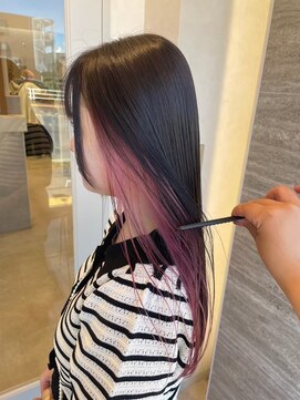 ポジ(poji) ピンクブラウン　艶髪　髪質改善　韓国風　顔まわり　顔周り