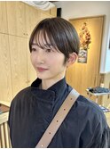 シースルー前髪ありコンパクトマッシュショート
