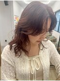 ナチュラルパーマ/ニュアンスパーマ/ミディアムレイヤーカット