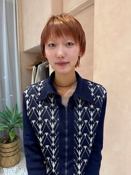 【晴音】ショートウルフ/オレンジベージュ/ショート/20代