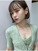 大人ガーリー/似合わせカット/ボブ/ストレート/グレージュ//