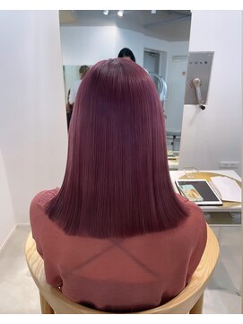  fit stand 千葉/ショートボブ/カット/パーマ/ダブルカラー/トリートメント/縮毛矯正 イメチェン/ピンクベージュ/アンブレラカラー[千葉]