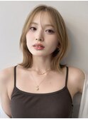 ブリーチ無しWカラーくびれレイヤーミディアム