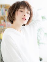 ネル 仙台(Nelu) 仙台/髪質改善/ダスティピンク!小顔ハッシュカットボブパーマf