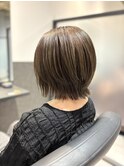 レイヤーボブ オリーブベージュ