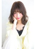 流しバング ニュアンスウェーブ