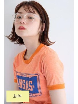 ラレイ(Lalei) 【表参道/青山】オレンジベージュ×切りっぱなしボブ【ささき】