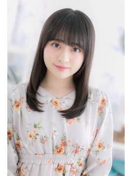 ミック 日暮里店(miq) しっとり黒髪ダークカラー♪やわらかフェミニンストレートb