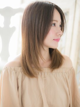 モッズ ヘア 福岡姪浜店(mod's hair) *mod's姪浜*…センターパートx暖色系カラー流れるレイヤーe