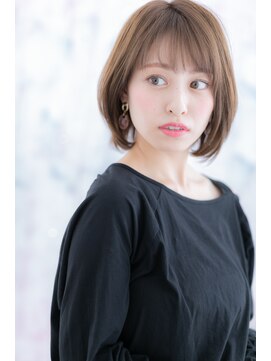 ミック 日暮里店(miq) ビターショコラ☆シースルーバング小顔前下がりボブb1