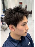 ランダムアップバングショート束感メンズヘアショートメンズヘア