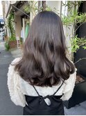 20代/30代/小顔/大人可愛い/グレーベージュ/ロング/暗髪