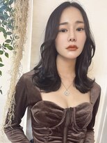 シンク オモテサンドウ(sync omotesando)&nbsp;黒髪韓国ヘア/グレーベージュ/レイヤーロング