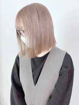 アルバム 新宿(ALBUM SHINJUKU) ミルクティグレージュボブ_フルバングレッドブラウン_ba363541