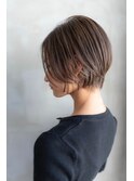 大人かわいい前髪セシルカットココアブラウンフリンジウェーブ