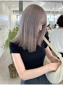 ダブルカラーハイトーンカラーミルクティーグレージュ顔まわり