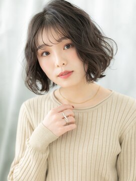 ヘアーリゾートパル(HAIR RESORT PAL) 暗髪バレイヤージュ小顔ゆるふわ波巻ウェットボブa天王台