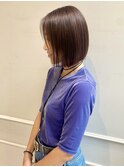 ストレートボブ/切りっぱなしボブ/大人ボブ/白髪ぼかしカラー