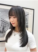 ハイライト/地毛ハイライト/白髪ぼかし/ロングレイヤー
