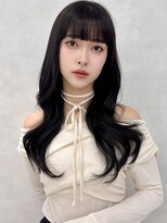 エジョン 三鷹店(Aejon) 顔まわりレイヤーカット姫カットレイヤーアプリコットオレンジ