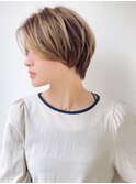 大人美人◎ハイライトカラー×小顔丸みハンサムショートp上尾