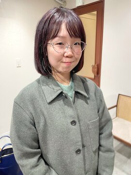 [puf 伏見/丸の内/栄/名古屋]ラベンダーピンク内巻きボブ★鳥山