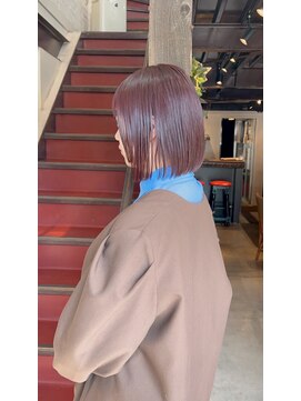 【さらツヤ】ピンクブラウン/ボブ/ブリーチ無し