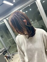 ヴィムヘアー 泡瀬店(VIM hair)&nbsp;【くびれミディ】レイヤーカット×外ハネ｜抜け感ブラウン