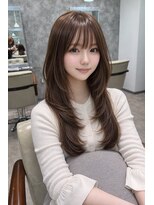 フォンド 津田沼(fond.)&nbsp;着物ヘア/ダークアッシュ/ミディアムレイヤーカット/津田沼