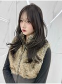 ミディアムレイヤーカット/髪質改善/韓国/前髪/新宿/ブリーチ