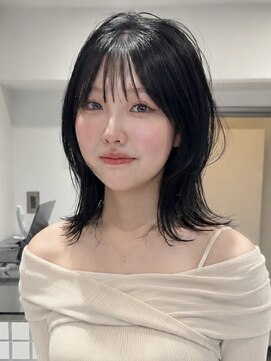 サンド ミュウ 横浜店(sand mieu) 韓国風くびれボブ/透明感グレージュ/赤みなし