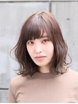 スリーヌーン(THREE noon)&nbsp;ひし形小顔カットデジタルパーマブランジュダブルバング