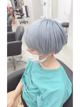 ユッカ エハ 豊中(YUCCA eha) 【eha Miki】ケアブリーチ/ハイトーンブルー/水色