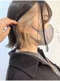 インナーカラーが映える切りっぱなしボブ☆