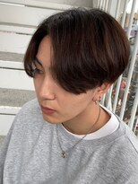 フィフスワン(fifth one) センターパートニュアンスパーマツーブロックメンズマッシュ