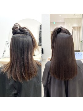 シンズ 銀座(sins) 摩擦ダメージによるごわつき、sins式酸性ストレートで艶髪に