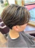 モヴベージュハイライト センターパートスタイル
