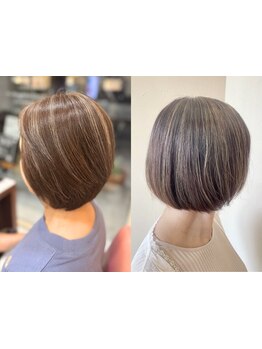 【クリスタルカラー導入】白髪染めでも多彩な色味へ＊トリートメント成分50％以上配合でダメージケアも◎