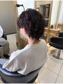 ウルフパーマ サーフカール メンズパーマ スパイラルパーマ 眉毛