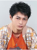 アップバングフェザーショートツーブロック短髪