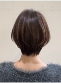 美髪大人内巻きショートまとまるグレージュココアブラウン